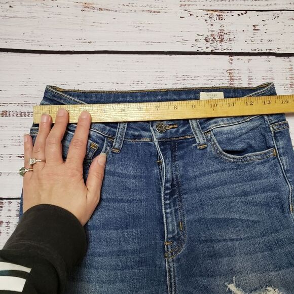 Bridge by Gly jeans - Curvy High Rise Ankle distressed skinny jeans raw hem - Picture 10 of 13